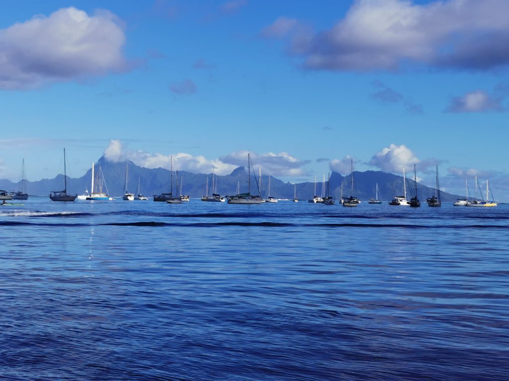 Výhľad na ostrov Moorea z Tahiti